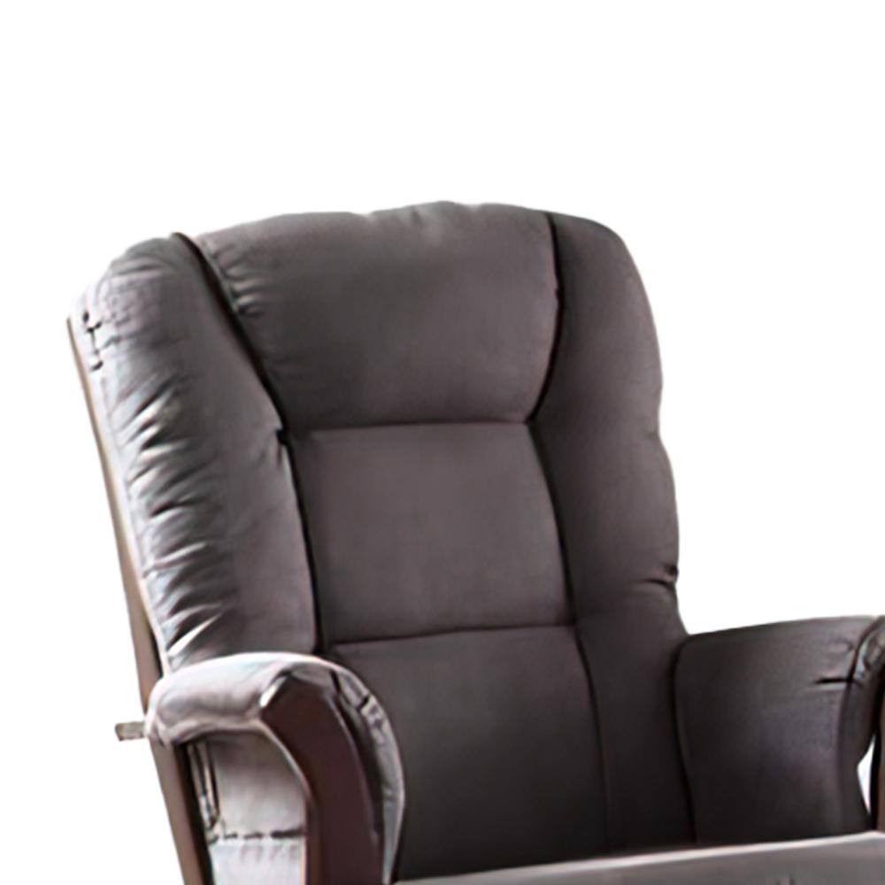 Cherry & Gray Microfiber Glider Chair with Ottoman