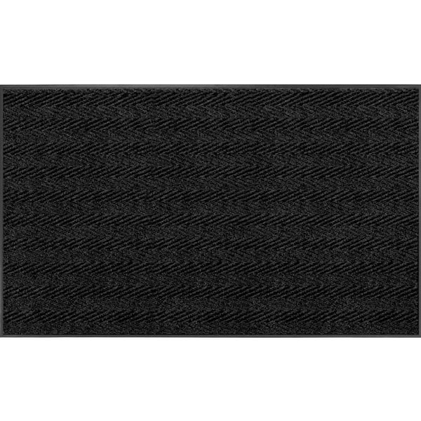 Chevron Rib Charcoal 2 ft. x 3 ft. Indoor/Outdoor Commercial Door Mat