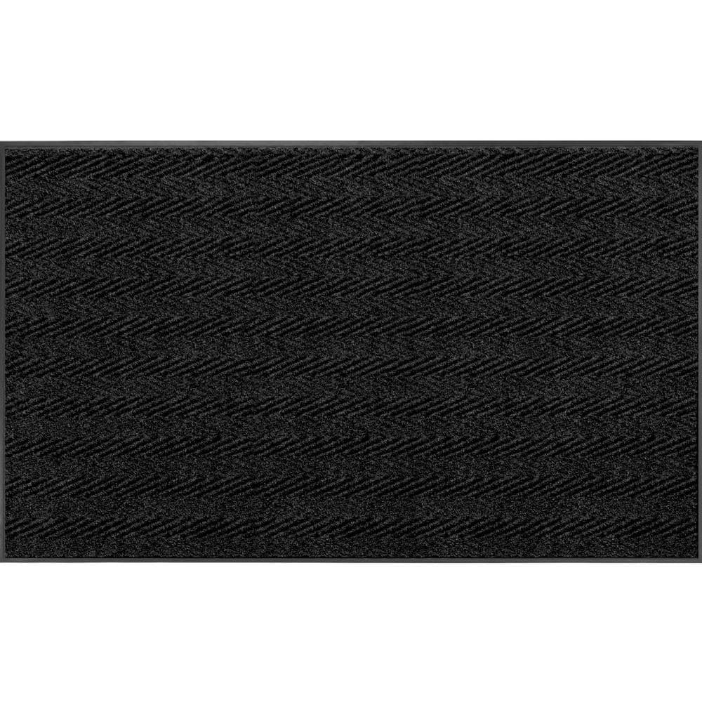 Chevron Rib Charcoal 3 ft. x 10 ft. Non-Slip Indoor Commercial Door Mat
