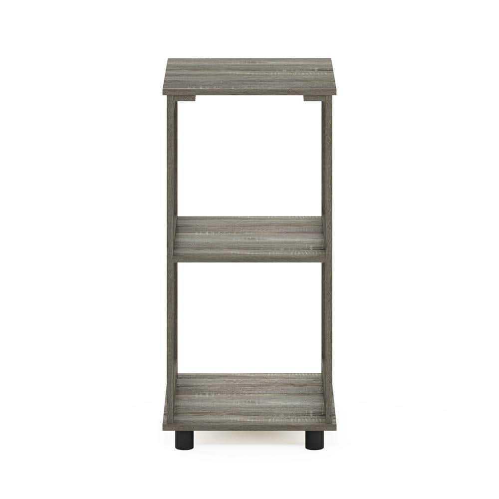 Modern French Oak Wood 2-Tier Rectangular End Table