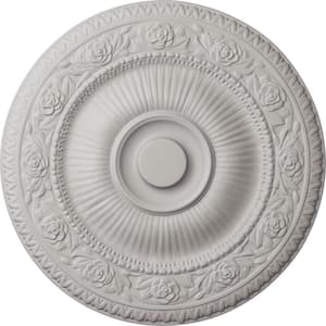 24-1/4 in. x 2 in. Neuveau Urethane Ceiling Medallion (Fits Canopies upto 6-3/8 in.), Ultra Pure White