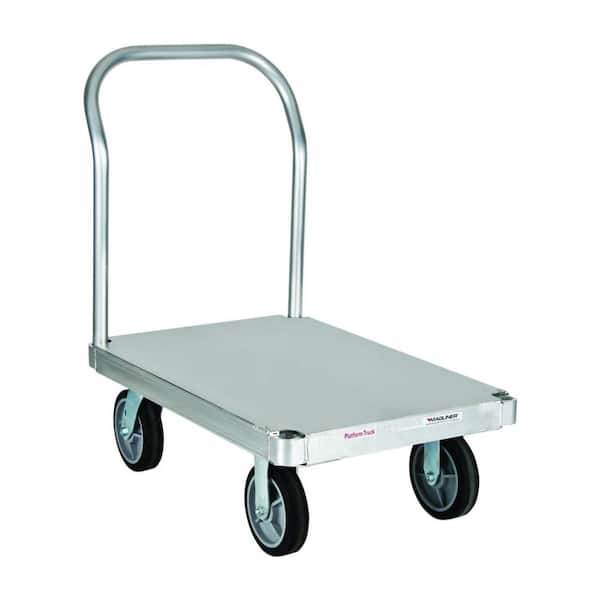 Magliner 2,800 lb. Capacity 24 in. x 36 in. Smooth Deck Aluminum Platform Truck with One Handle and 8 in. Thermoplastic Rub