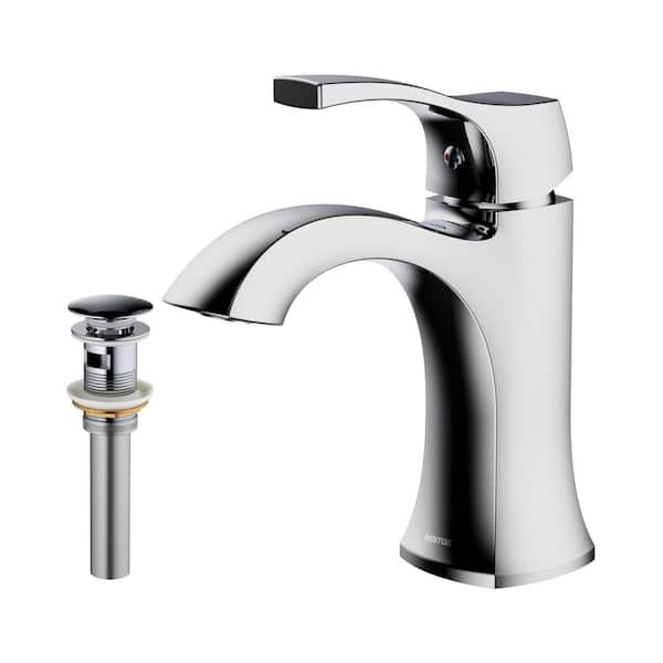 Randburg Single Handle Single Hole Basin Bathroom Faucet with Matching Pop-Up Drain in Chrome