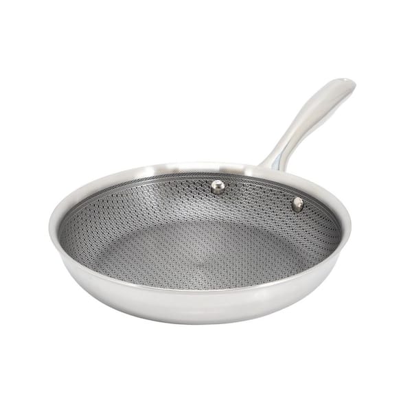 Modessa 9.5 Inch Diameter Nonstick Tri-ply Stainless Steel Frying Pan in Silver