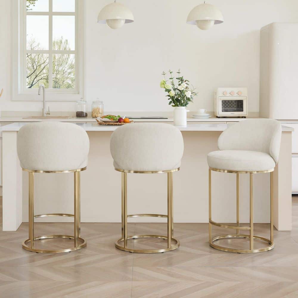 Sage 26.8 in. Linen Fabric Upholstered Swivel Counter Height Bar Stool with Metal Frame(Set of 3) price history on PriceWatchPro