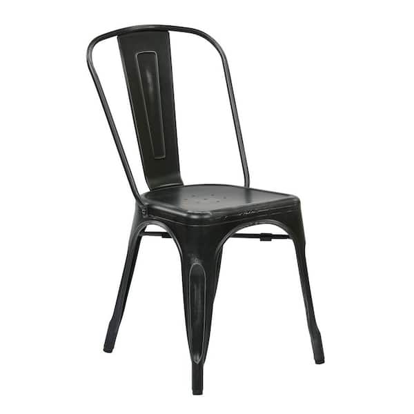 OSP Designs Bristow Antique Black Metal Side Chair (Set of 4)