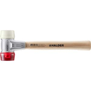 Halder 33 oz. Mallet with Zinc Die Cast Housing Hard Wood Handle Red Plastic Face and White Nylon Face