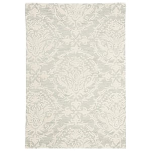 Blossom Sage/Ivory Doormat 3 ft. x 5 ft. Geometric Diamond Floral Area Rug