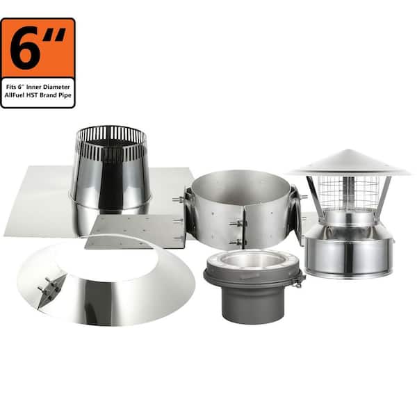 6 in. x 6 in. Roof Support Kit for Class A Double Wall Chimney Pipe