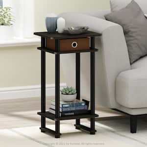 Turn-N-Tube Espresso and Brown Tall End Table with Bin (Set of 2)