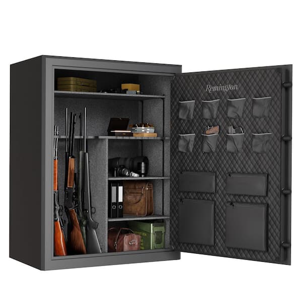64 + 8-Gun Fireproof Gun Safe with Electronic Lock, Rich Gray Hammertone Finish