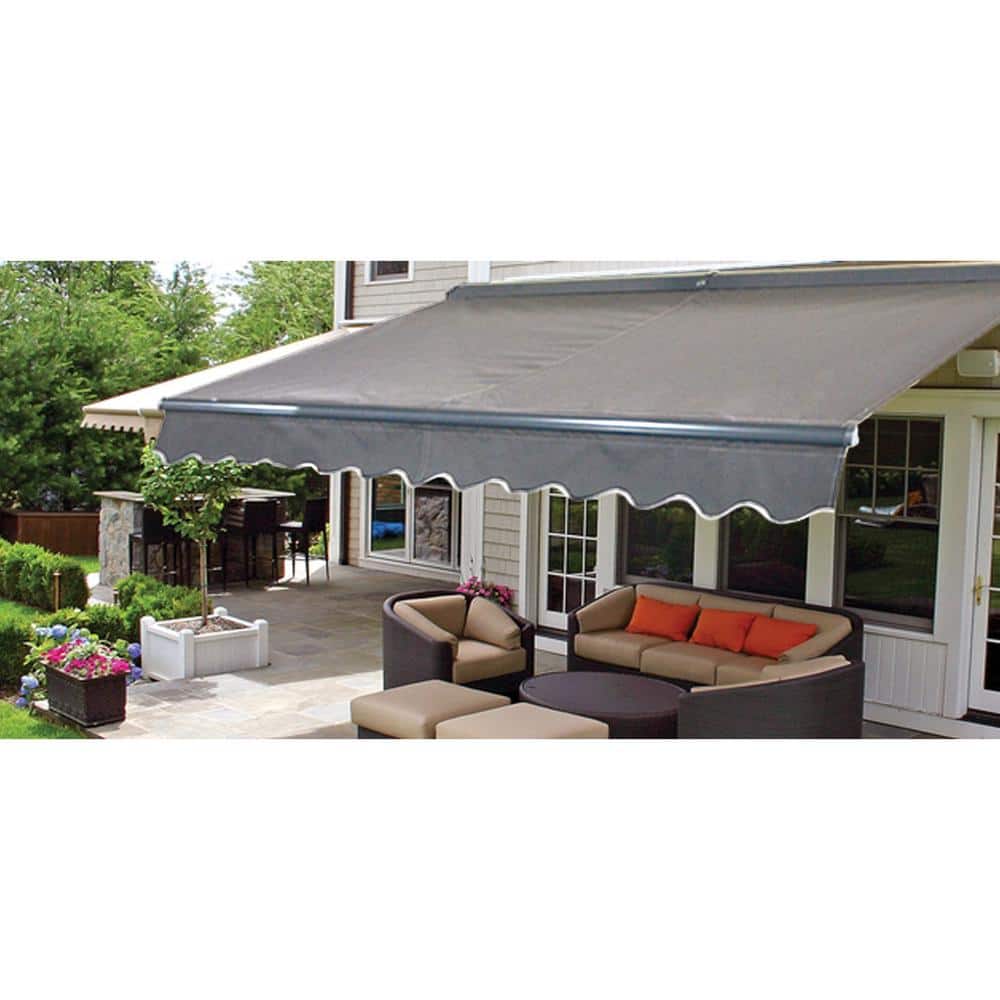 Gray Polyester UV-Protected Retractable Awning Fabric Replacement
