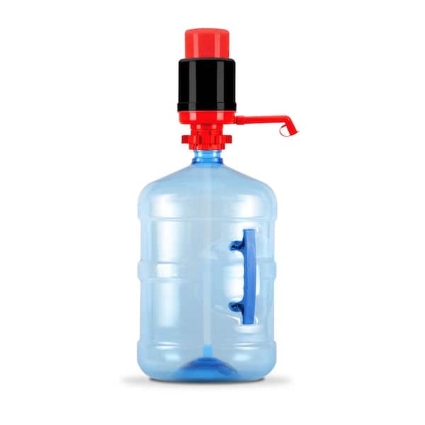 Brio PU100RBLK Universal Manual Drinking Water Pump - Fits Most 5-6 Gallon Water Bottles Including Glass (Black/Red)