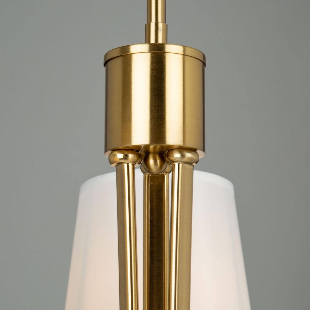 Mini Stella Crystal 3-Light Chandelier with Linen Shade in Brushed Gold