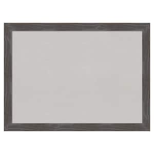 Woodridge Rustic Grey Wood Framed Grey Corkboard 31 in. x 23 in. Bulletin Board Memo Board