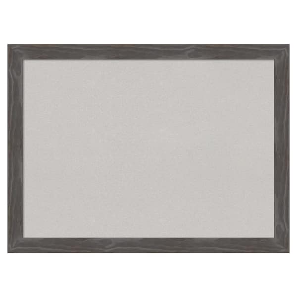 Amanti Art Woodridge Rustic Grey Wood Framed Grey Corkboard 31 in. x 23
