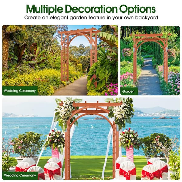 Alpulon 85 in. x 23.6 in. x 63 in. Fir Wood Garden Arbor for