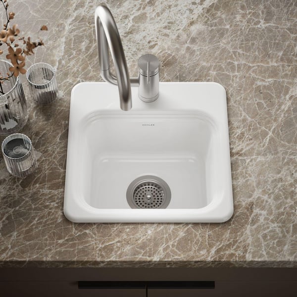 KOHLER Northland Drop-In Cast-Iron 15 in. 1-Hole Single Bowl