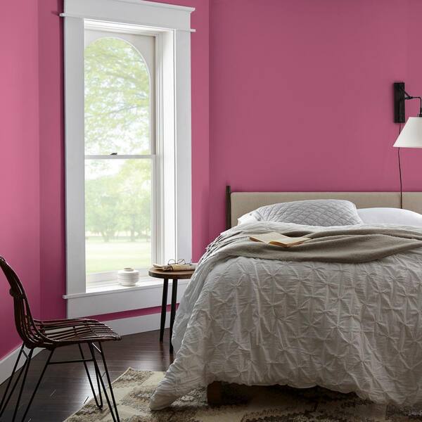 BEHR PREMIUM PLUS 5 gal. #100B-7 Hot Pink Flat Low Odor Interior Paint &  Primer 130005 - The Home Depot