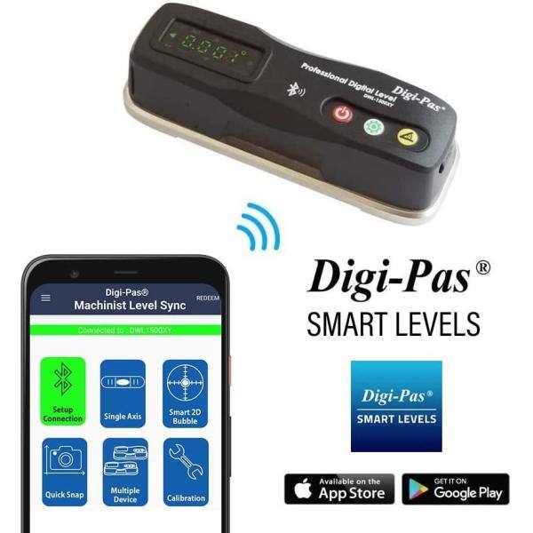 Digi-Pas 6 in. 2-Axis Smart Master Precision Level Bluetooth