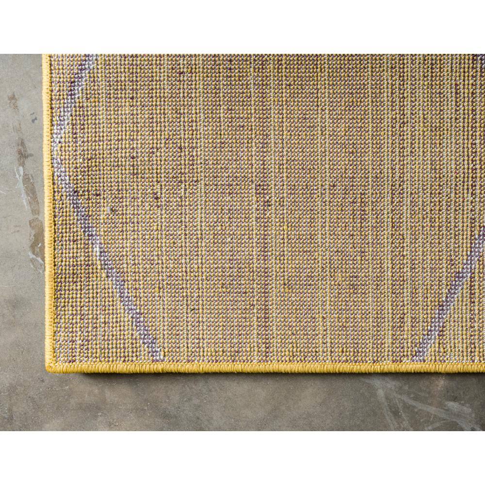 Yellow Geometric Trellis Easy Care Indoor Rug