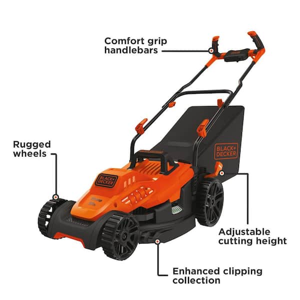 BLACK+DECKER 15 in. 10 AMP Corded Electric Walk Behind Push Lawn Mower and 14 in. 6.5 Amp Corded 2-In-1 String Trimmer & Lawn Edger