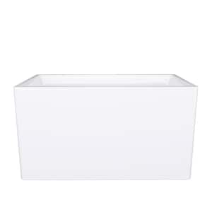 47 in. W.  x 27.5 in. Acrylic Flatbottom Freestanding Soaking Bathtub in Glossy White