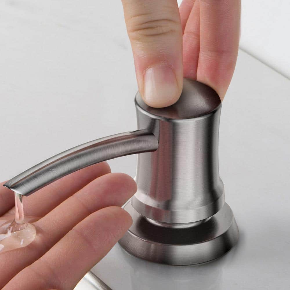 Stainless Steel Easy-Push Kitchen Soap and Lotion Dispenser