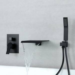 Boger Single-Handle Wall Mount Roman Tub Faucet with Hand Shower in Matte Black