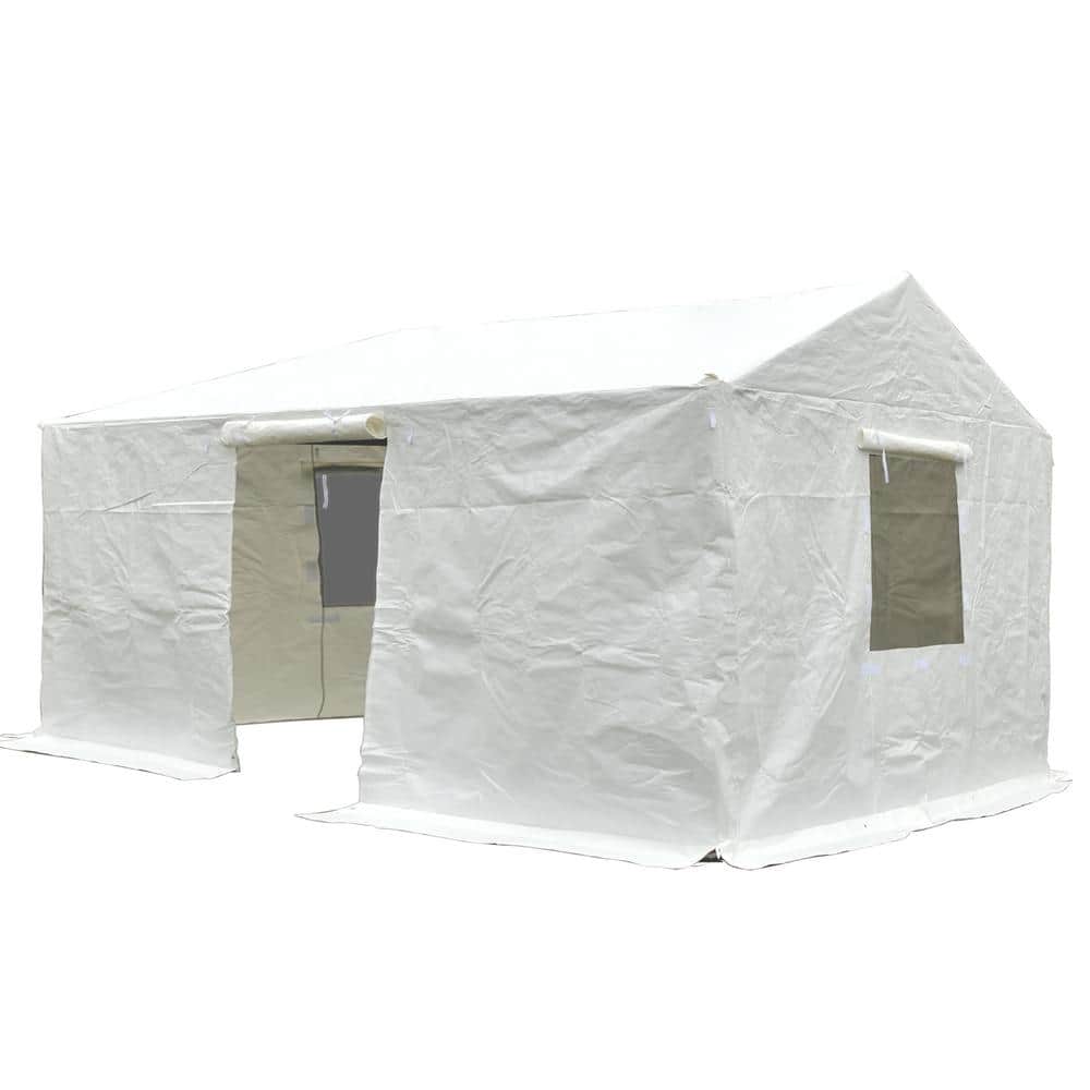 Pro Series 12 ft. x 20 ft. White Gazebo Cover, Outdoor All Season Gazebo Co