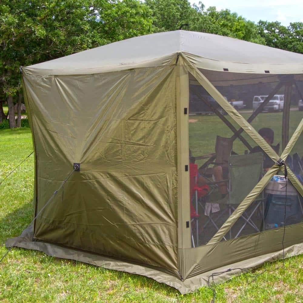 Green 11.5' x 11.5' Portable Pop-Up Outdoor Gazebo with Wind Panels