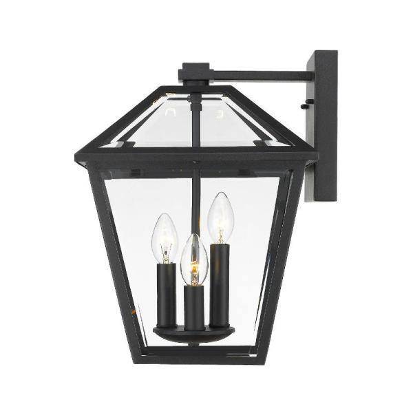 Black Dimmable Lantern Style Outdoor Wall Sconce