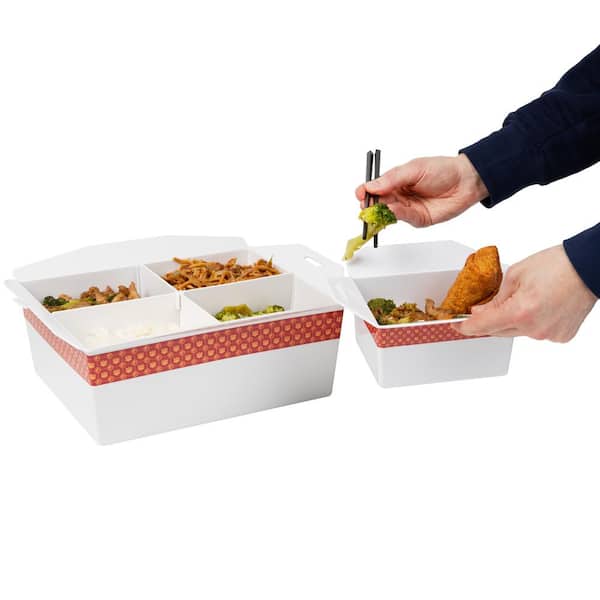 Divided Serving Tray with Lid & Removable Dividers,Food Storage Lunch  Organizer