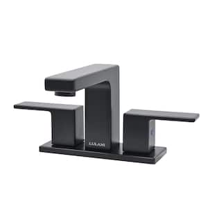 Capri Collection. Centerset bathroom faucet. in Matte Black finish