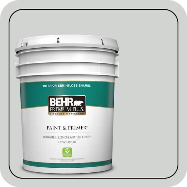 BEHR PREMIUM PLUS 5 gal. #PPU26-11 Platinum Semi-Gloss Enamel Low Odor Interior Paint & Primer