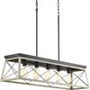 Progress Lighting Briarwood Collection 5-Light Graphite Farmhouse Linear Island Chandelier Light P400048-143