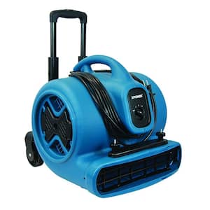 1/2 HP Air Mover Blower Fan with Telescopic Handle and Wheels and Carpet Clamp
