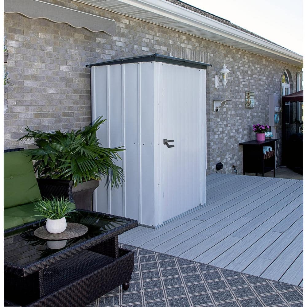 Small Gray Metal Vertical Storage Shed Kit