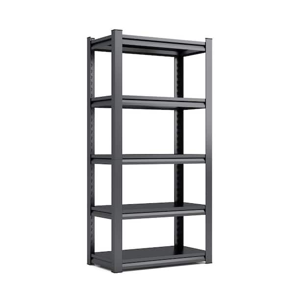 5 Tier Metal Shelves for Storage 2000 LBS. Heavy Duty Adjustable Garage Shelf (35 in. W x 72 in. H x 15 in. D), Black