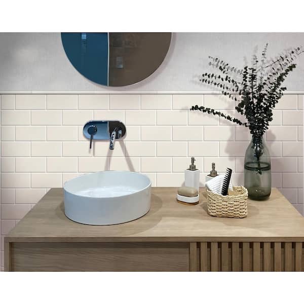 Grandis 0.8 in. x 12 in. Polished Snow White Thassos Marble Pencil Liner Tile Trim (0.667 sq. ft./case) 10-Pack