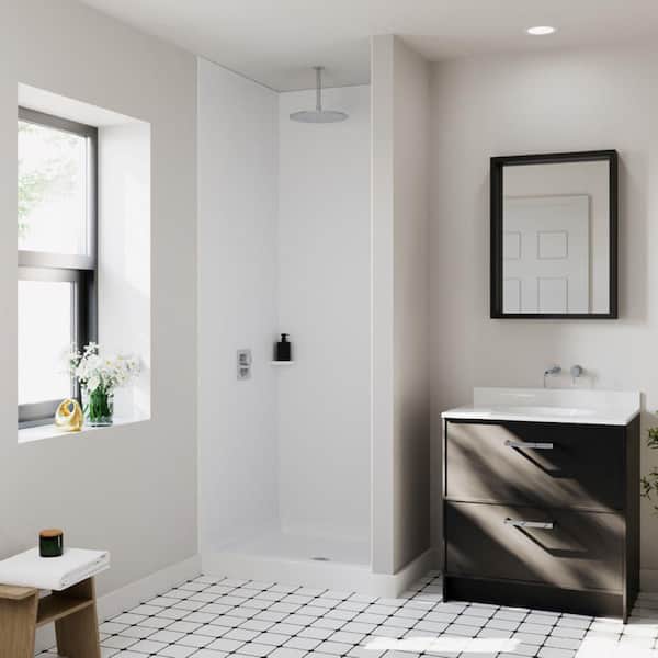 Veritek 36 in. x 36 in. Single Threshold Shower Pan in White