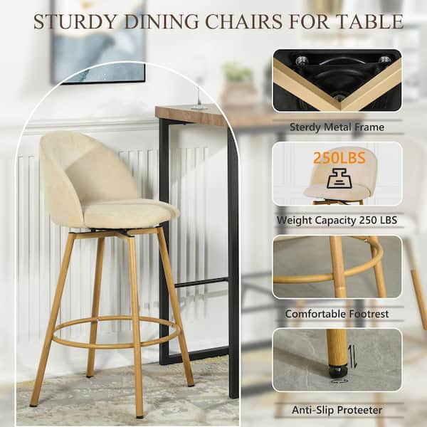 StyleWell 26 Colsted Biscuit Beige Upholstered Counter Stools