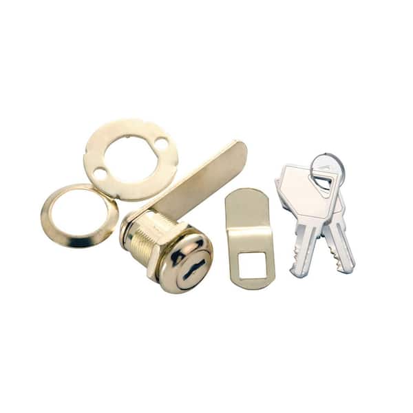 First Watch Security 7/8 in. Polished Brass Keyed Alike Cabinet and Drawer Utility Cam Lock
