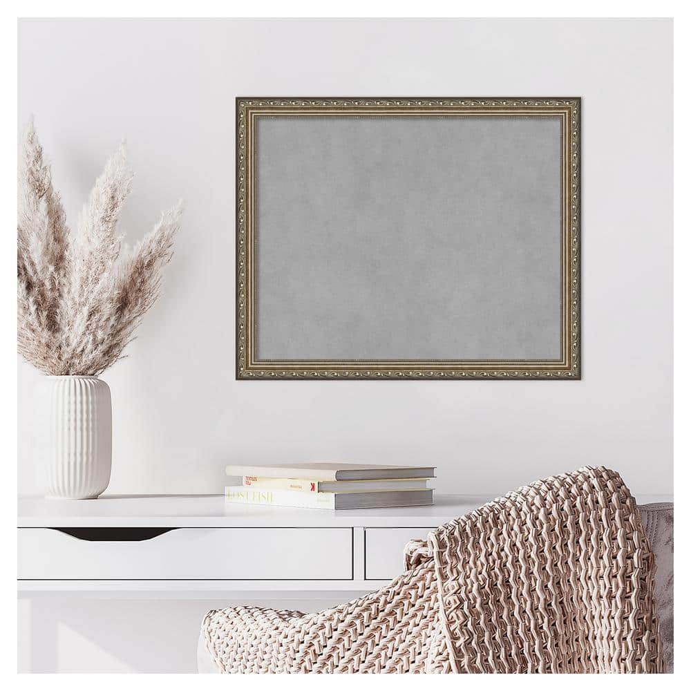 Parisian Silver Framed Grey Magnetic Memo Board 20x16