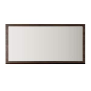 Sun 60 in. W x 30 in. H Large Rectangular Manufactured Wood Framed Wall Bathroom Vanity Mirror in Gray Oak