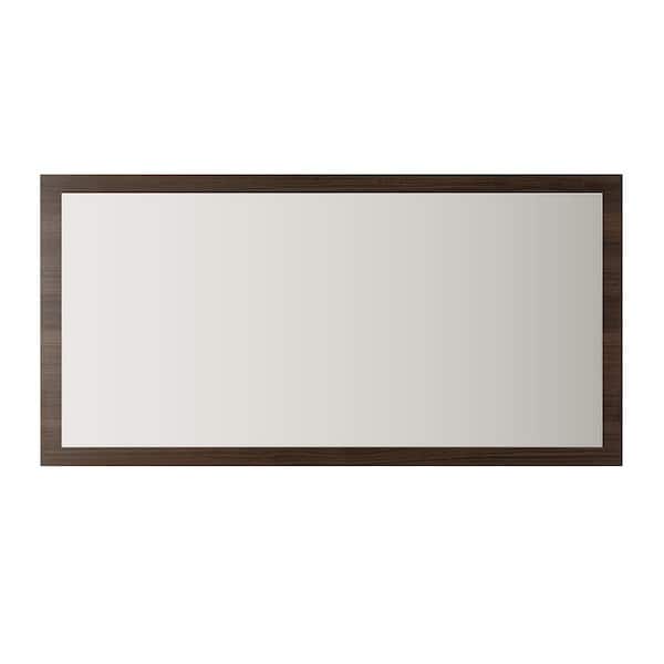 Eviva Sun 60 in. W x 30 in. H Large Rectangular Manufactured Wood Framed Wall Bathroom Vanity Mirror in Gray Oak
