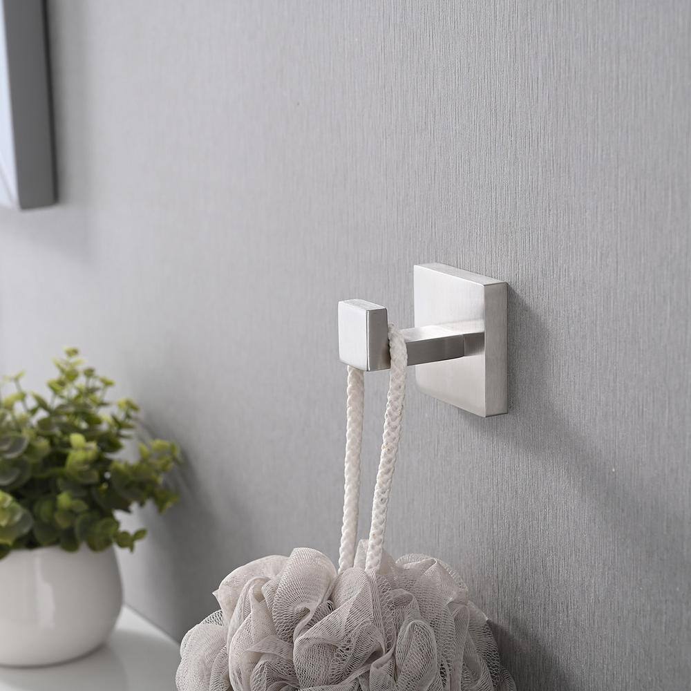 Brushed Nickel 4-Piece Bathroom Hardware Set with Towel Bar