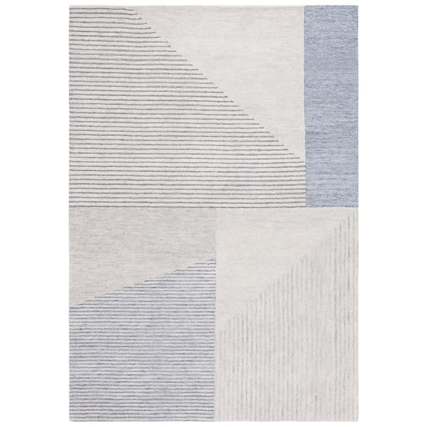 Ebony 3 ft. x 5 ft. Beige/Gray Abstract Geometric Striped Area Rug