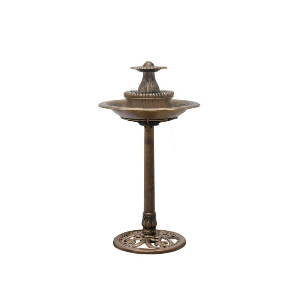37 in. 3-Tier Vintage Pedestal Bird Bath Waterfall Fountain with Electric Recirculating Pump Outdoor Garden Decor Bronze price history on PriceWatchPro