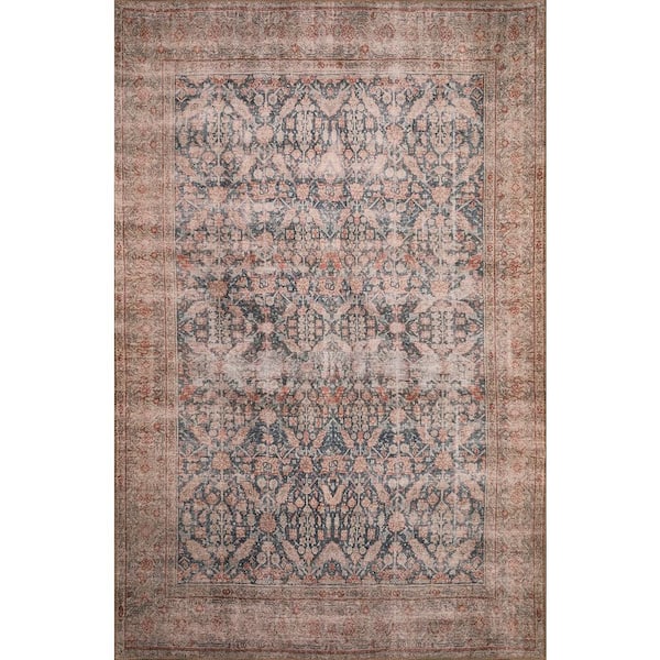Cayetana Blue 4 ft. x 6 ft. Bohemian Moroccan Machine Washable Area Rug